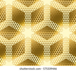 elegant modern creative geometry background. gold metal shine seamless pattern for wrapping paper, packing, fabric, decoration. trendy arabic repeatable motif 