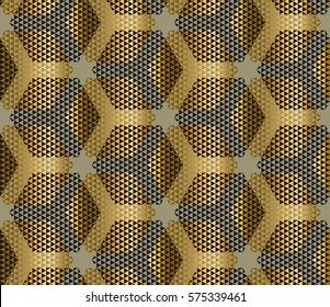 elegant modern creative geometry background. gold metal shine seamless pattern for wrapping paper, packing, fabric, decoration. trendy arabic repeatable motif 