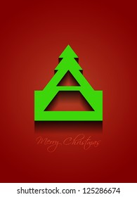 Elegant modern design Christmas background in red color with creative Christmas tree. vector illustration