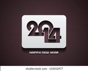 Elegant modern designed background with silver color new year 2014 design element. vector illustration.