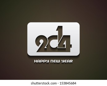 Elegant modern designed background with silver color new year 2014 design element. vector illustration.