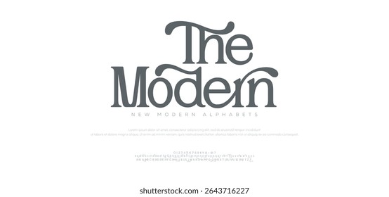 Elegant modern Fashion and luxury modern sans serif alphabet logo font uppercase and lowercase and number. vector illustration

