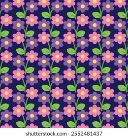 Elegant modern floral seamless vector pattern featuring repeated shapes and intricate designs. Perfect for backgrounds, fabrics, packaging, and digital projects. High-quality and versatile.