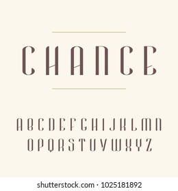 Elegant Modern Font. Vector Capital Letters Typeface. Contemporary Creative Alphabet Lettering Type. Typeset For Headlines, Labels, Quotes, Titles, Posters Or Logotypes.