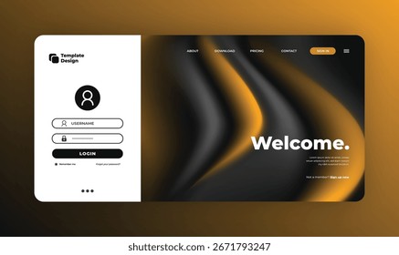 Elegante diseño de forma moderna e Plantilla de interfaz para Inicio de sesión, cierre de sesión y interfaz de usuario de negocios de Web