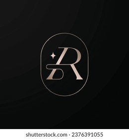 Elegant modern gold AR or RA letter logo design. Vector illustration