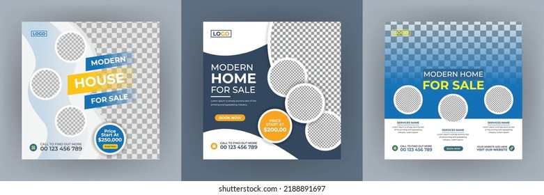 Elegant modern house sale social media banner for rent sale campaign Instagram post template