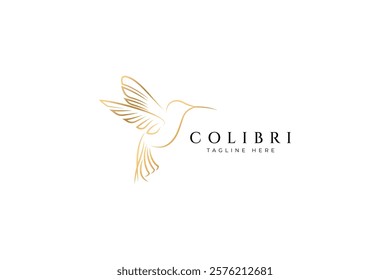 Elegant and Modern Hummingbird Logo Design with Geometric and Abstract Elements