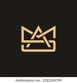 elegante, moderne Anfangsbuchstaben SA oder AS Monogram Logo