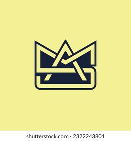 elegant modern initial letter SA or AS monogram logo