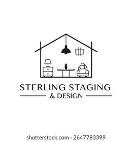 Elegant and modern interior logo design symbolizing style, creativity, and comfort. Perfect for interior designers, home décor brands, and architecture firms.
