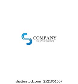 elegante logotipo de letra moderna s com design vetor de modelo de elemento de estilo listrado simples
