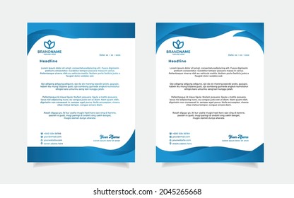 Elegant modern letterhead design template isolated on white backgroud.