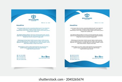 Elegant modern letterhead design template isolated on white backgroud.