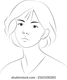 Elegant and Modern Line Art Portraits of Women Minimalist Female Faces and Profiles for Contemporary Branding,