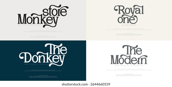 Elegant modern logo alphabet font. Typography abstract minimalist sans serif technology, electronic, digital, music, movie, creative logos fonts. vector illustration

