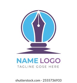 Elegant and Modern Logo Design for Creative Writing, Publishing, or Content Creation Businesses.