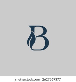 Elegant and modern logo design featuring the letter "B" with a stylized leaf incorporated