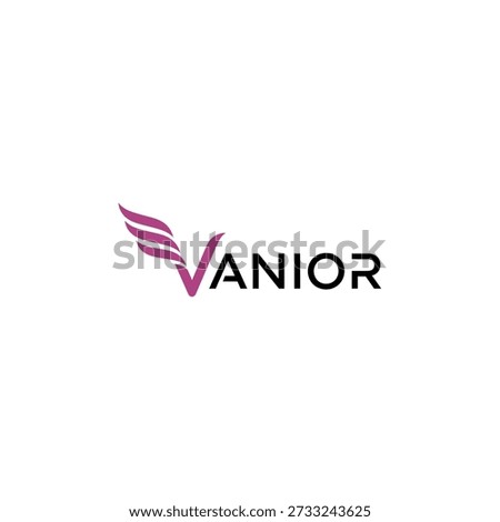 Elegant and modern logo design featuring the letter 'V' with stylized wings, representing growth, speed, and aspiration. Perfect for branding and corporate identity.
