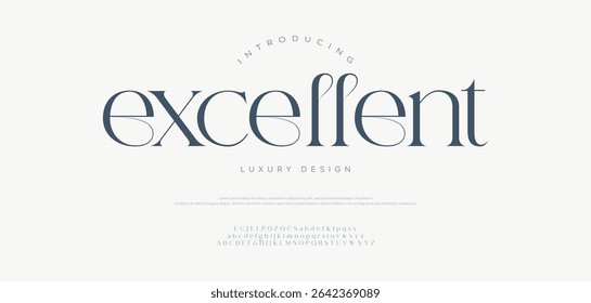 Elegant Modern luxury alphabet beauty logo font. Typography elegant oriental minimal classic serif fonts and number decorative vintage retro for logo branding. vector illustration