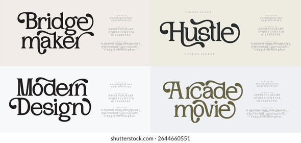Elegant modern luxury alphabet logo font.  Typography elegant style alphabet fonts for beauty, calligraphy, decorative, glamour, boutique, fashion, brand, wedding, vintage design. vector illustration
