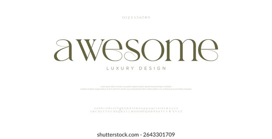 Elegant modern luxury logo alphabet. Typography typeface uppercase and lowercase vector illustration
