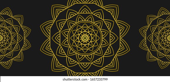Elegant Modern mandala background and wallpaper use golden and black style mandala. premium vector illustration