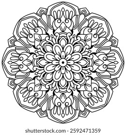 elegant and modern mandala design for coloring book, wall art and henna design, creative mandala art for adults mandala coloring book
