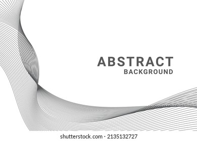 Elegant modern minimal abstract background with wavy lines in black