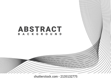 Elegant modern minimal abstract background with wavy lines in black