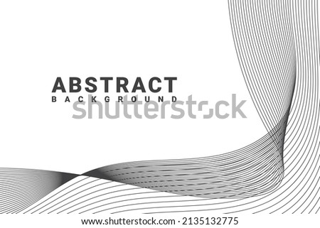 Elegant modern minimal abstract background with wavy lines in black