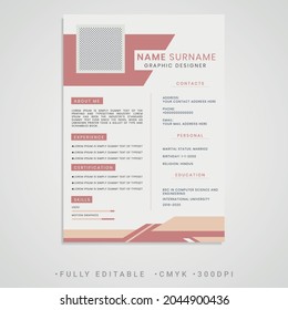 Elegant and modern muted color CV Resume Template