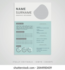 Elegant and modern muted color CV Resume Template