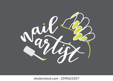 Elegant modern Nail Artist or Studio logo, featuring a stylish nail polish icon and sleek typography. Perfect for beauty salons, nail technicians, and manicure businesses