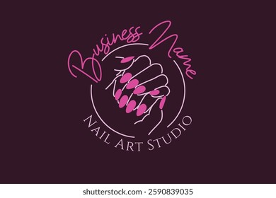 Elegant modern Nail Artist or Studio logo, featuring a stylish nail polish icon and sleek typography. Perfect for beauty salons, nail technicians, and manicure businesses, reflecting creativity.