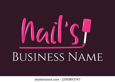 Elegant modern Nail Artist or Studio logo, featuring a stylish nail polish icon and sleek typography. Perfect for beauty salons, nail technicians, and manicure businesses, reflecting professionalism