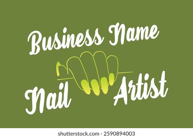 Elegant modern Nail Artist or Studio logo, featuring a stylish nail polish icon and sleek typography. Perfect for beauty salons, nail technicians, and manicure businesses, reflecting professionalism