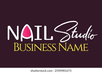 Elegant modern Nail Artist or Studio logo, nail icon incorporated, and sleek typography. Perfect for beauty salons, nail technicians, and manicure businesses, reflecting professionalism and creativity