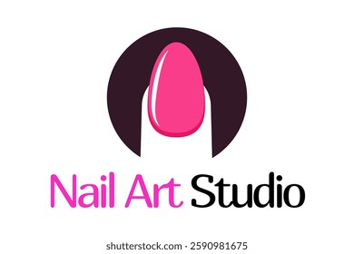 Elegant modern Nail Artist or Studio logo, nail icon incorporated, and sleek typography. Perfect for beauty salons, nail technicians, and manicure businesses, reflecting professionalism and creativity