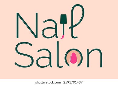 Elegant modern Nail Artist or Studio logo, featuring a stylish nail polish icon and sleek typography. Perfect for beauty salons, nail technicians, manicure businesses, etc