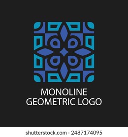 Elegant and modern ornamental tile symbol abstract logo