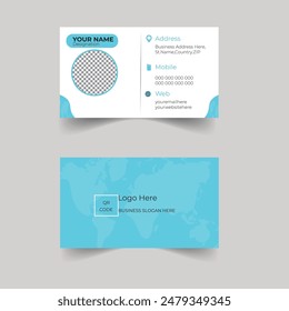 Elegant Modern Recent Creative Corporate Blue White Present Design Luaury Fleshpots Personal visiting card with company logo Clean Futuristic Double-sided Modern Professional Business Card Template