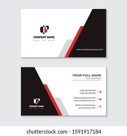 Elegant modern red and black business card