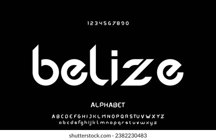 Elegant and modern sans serif alphabet font uppercase and number fonts belize typeface 