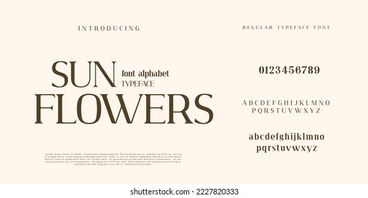 Elegant and modern serif alphabet font uppercase and numberfonts victorian typeface 