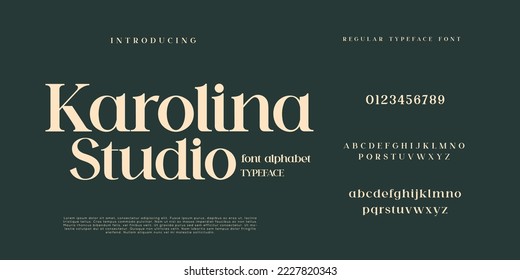 Elegant and modern serif alphabet font uppercase and numberfonts victorian typeface 