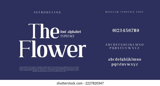 Elegant and modern serif alphabet font uppercase and numberfonts victorian typeface 