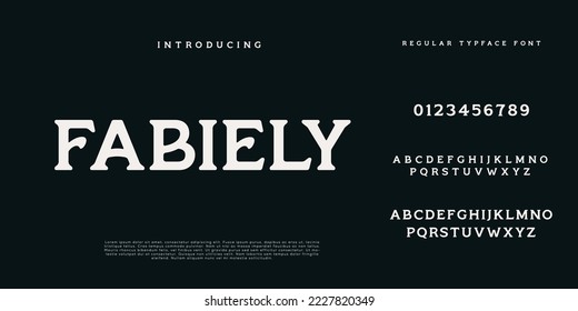 Elegant and modern serif alphabet font uppercase and numberfonts victorian typeface 