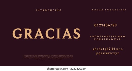 Elegant and modern serif alphabet font uppercase and numberfonts victorian typeface 