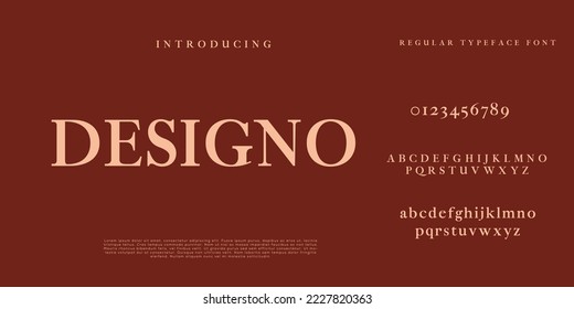 Elegant and modern serif alphabet font uppercase and numberfonts victorian typeface 